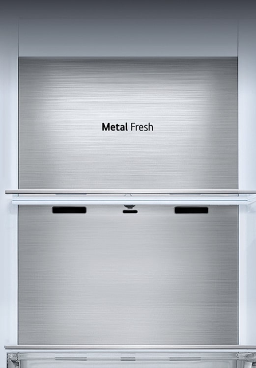 Vista frontal del panel metálico "Metal Fresh" con el logotipo "Metal Fresh". 