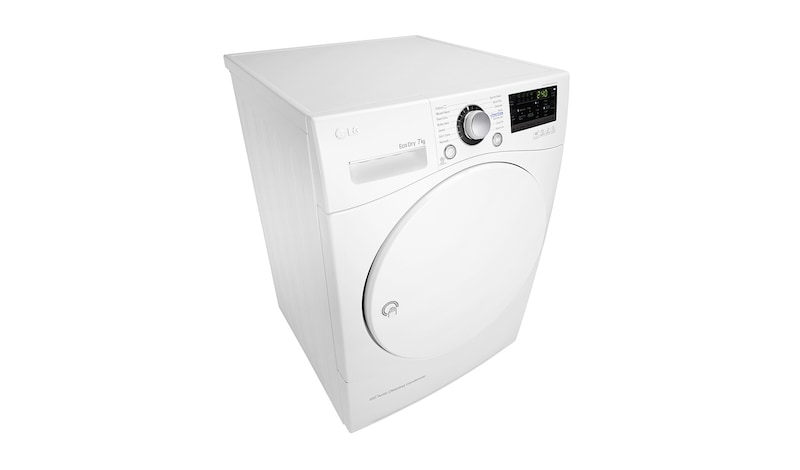 LG Trockner mit Wärmepumpen Technologie und selbstreinigenden Kondensator für gleichbleibend niedrigen Energieverbrauch. Bis zu 7 kg Fassungsvermögen., RC7055AH1Z