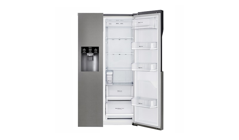 LG Frigorífico Americano, Clasificación F, capacidad 663l, sin instalación a toma de agua, Inox Grafito Antihuellas, GSL361ICEZ