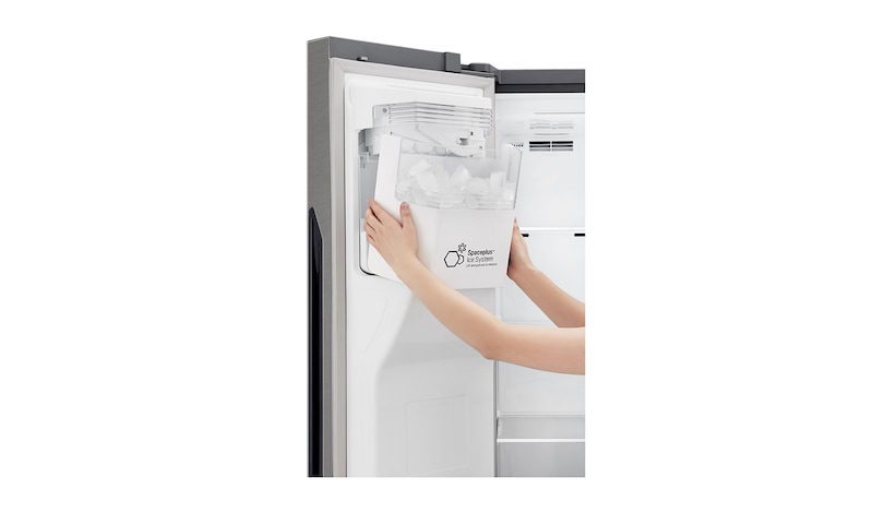 LG Frigorífico Americano, Clasificación F, capacidad 663l, sin instalación a toma de agua, Inox Grafito Antihuellas, GSL361ICEZ