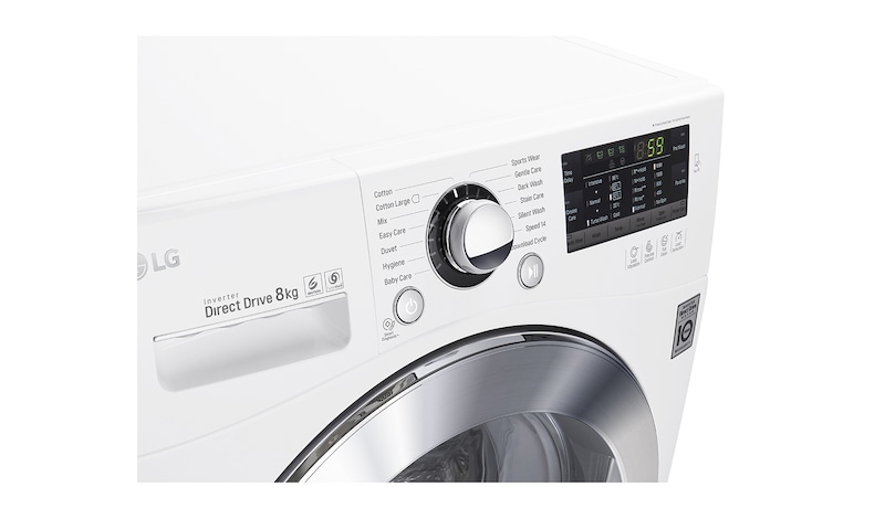 LG Lavatrice TurboWash™ 8 Kg Oblò Cromato, FH2A8TDN2