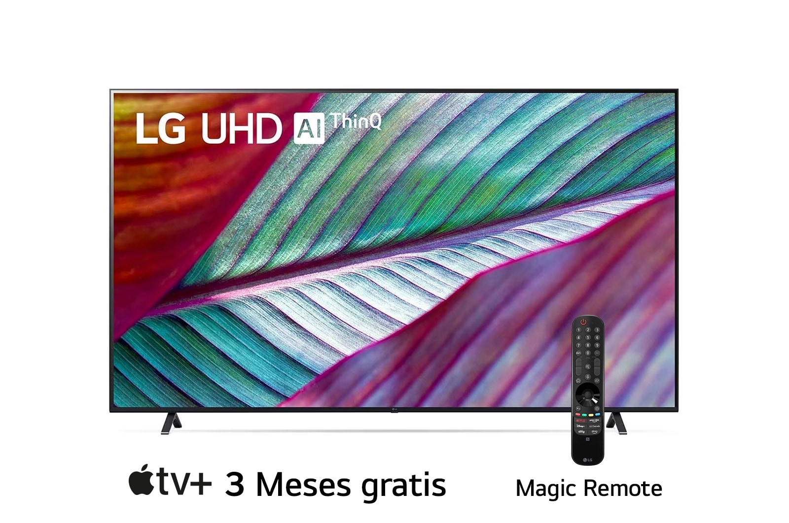 LG Pantalla LG UHD 86'' UR87 4K SMART TV con ThinQ AI, Vista frontal del televisor LG UHD, 86UR8750PSA