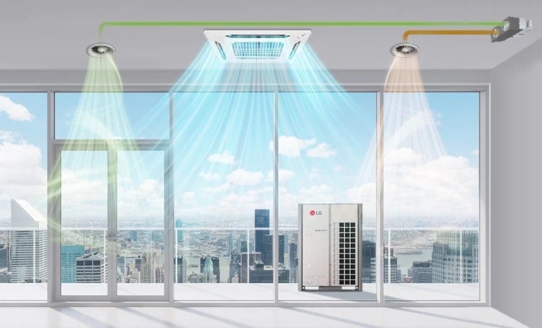 صورة توضح نظام تهوية فعال وموفر للطاقة في أحد المباني.