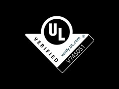 شعار شهادة UL المعتمدة.