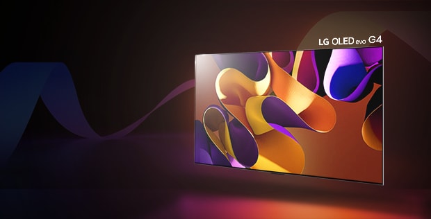 LG OLED G4 TV with abstract image on the screen and a World's number 1 for 11 years emblem.