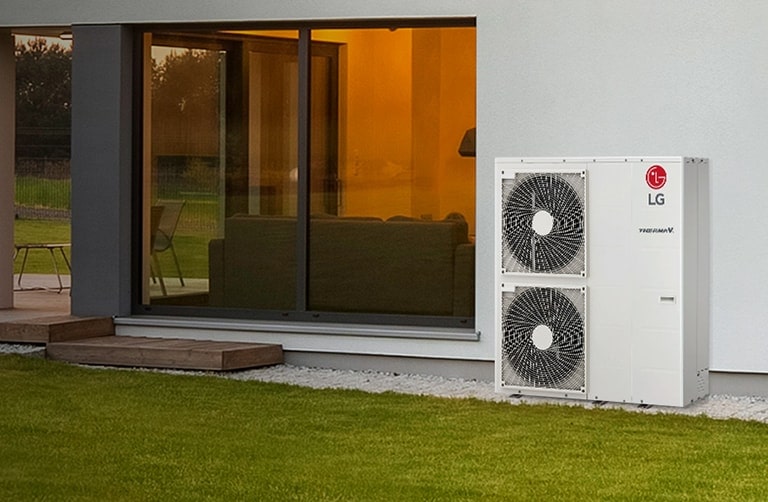 Outdoor Heat Pump outside the house