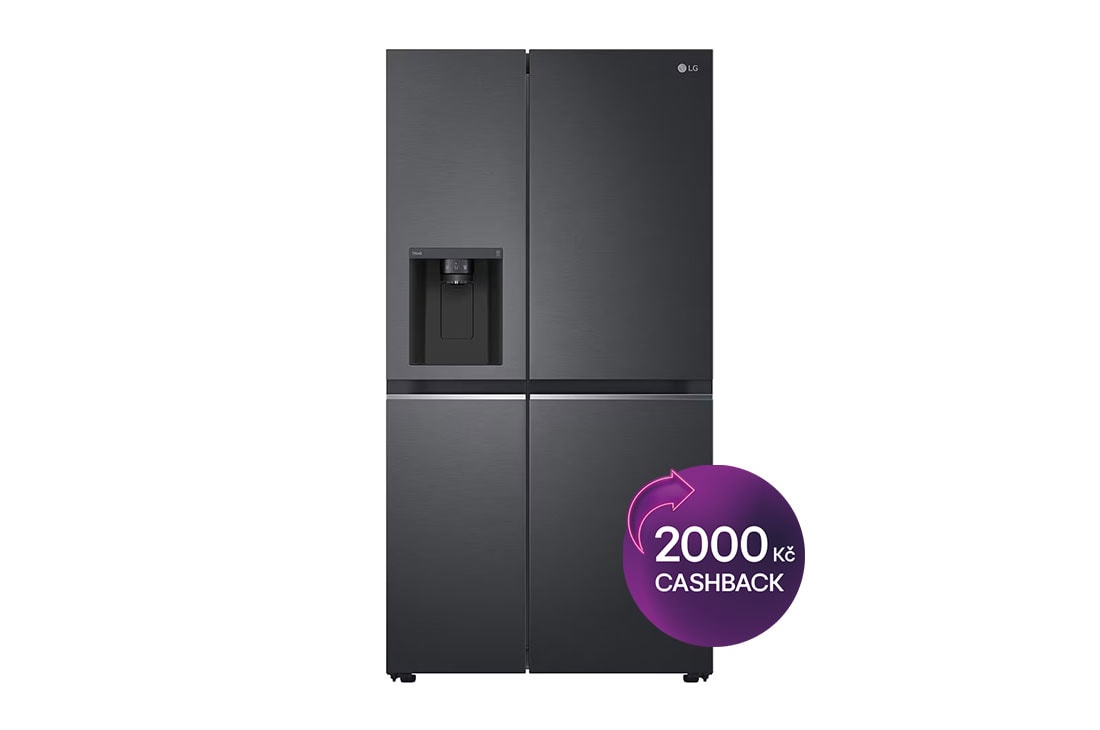 LG Americká chladnička LG | D | 635 l | Lineární kompresor | DoorCooling+, Front View, GSLV71MCTD
