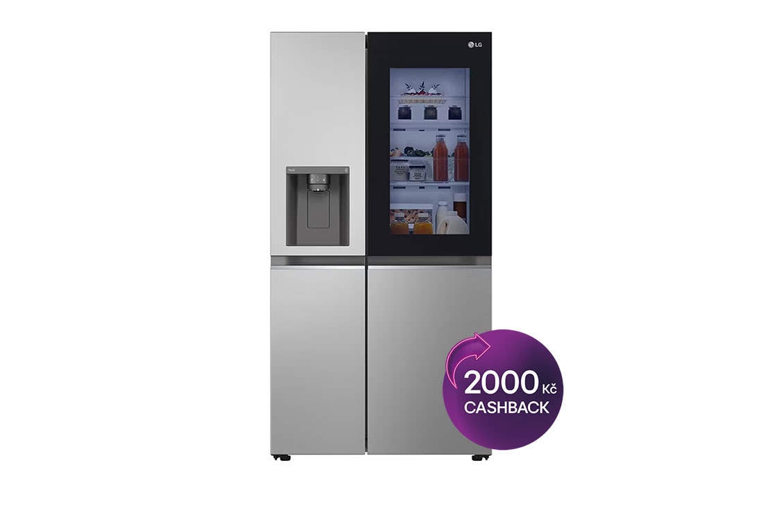 LG Americká chladnička LG | D | 635 l | Lineární kompresor | InstaView™, front view, GSGV80PYLD