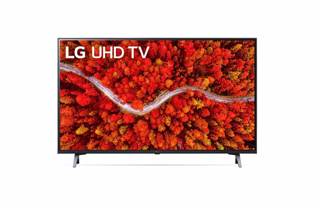 LG 43'' LG UHD 4K TV, webOS Smart TV, Pohled zepředu s výplňovým obrázkem, 43UP80003LR