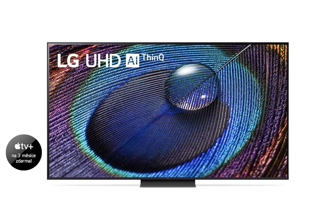 LG  LG UHD UR91 75'' 4K Smart TV, 2023, Pohled zepředu na ultra HD televizor LG, 75UR91003LA