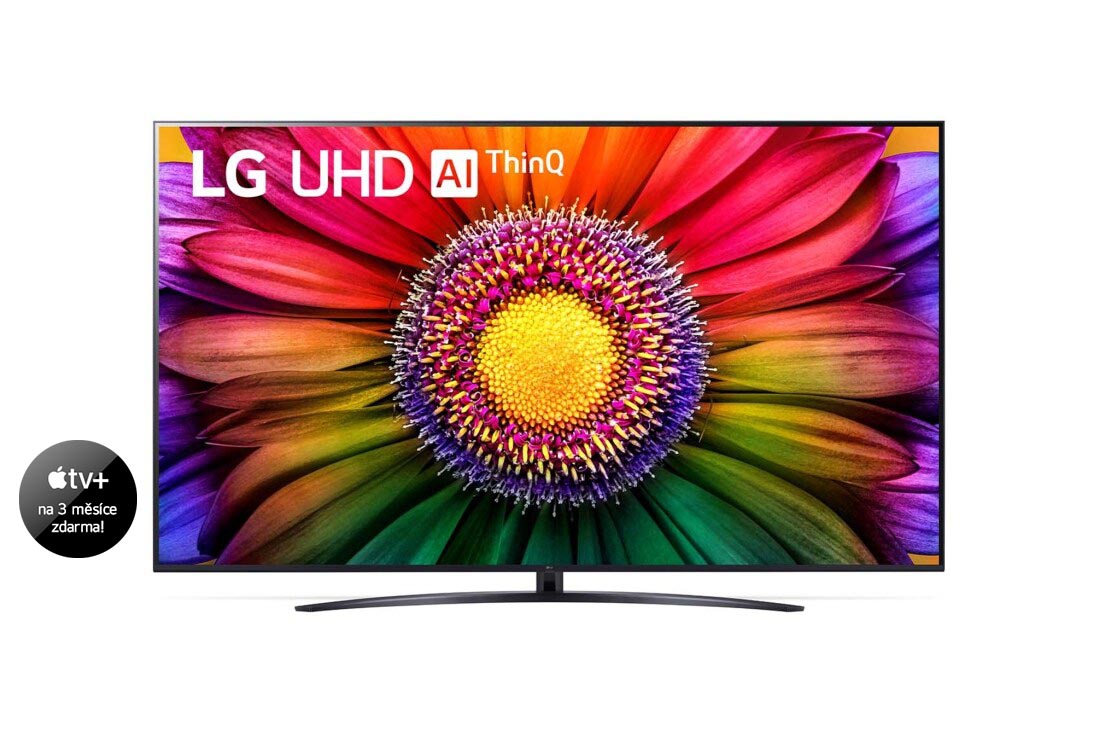 LG UHD UR81 86'' 4K Smart TV, 2023, Pohled zepředu na ultra HD televizor LG, 86UR81003LA