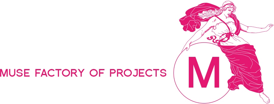 Das Logo und der Name von Muse Factory of Projects in pink auf weißem Hintergrund.