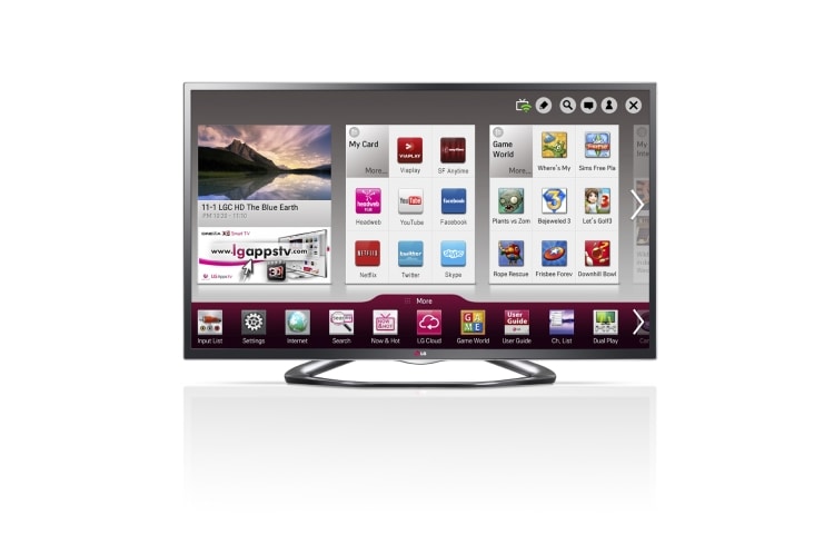 LG 47'' SMART TV med kantbelyst LED-skærm, 0,9 GHz dual core-processor og 1,25 GB RAM. Cinema 3D, Wi-Fi og DLNA., 47LA641V