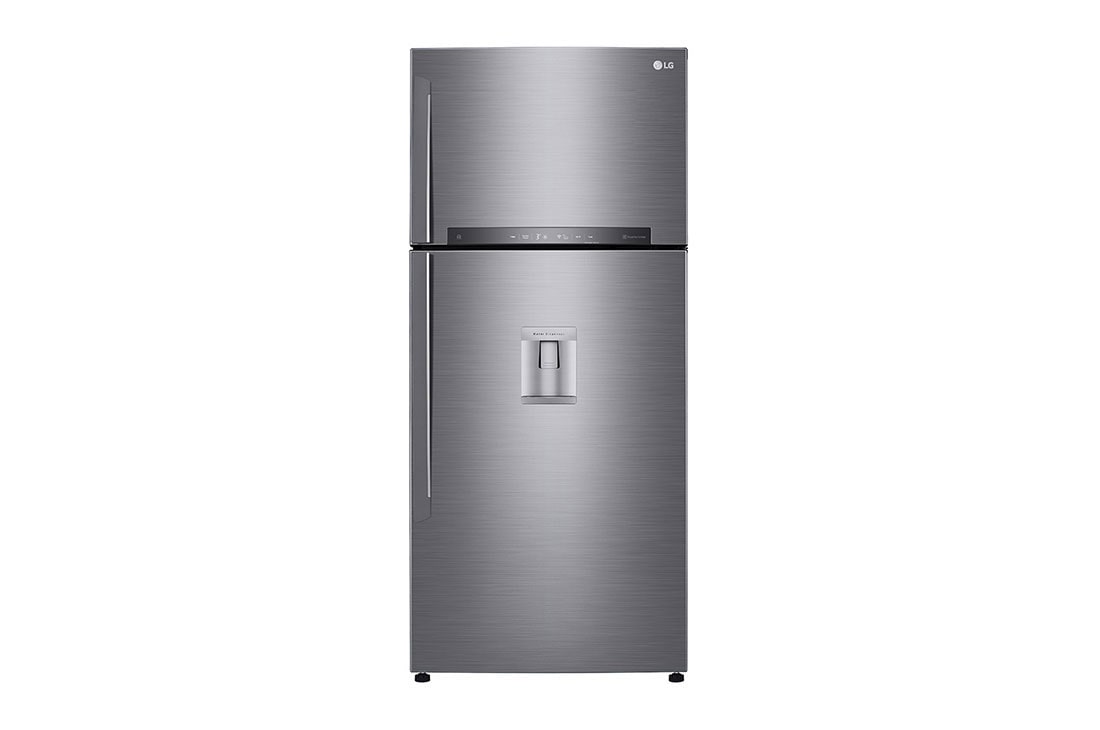 LG Réfrigérateur 2 portes | 504 L | Gris | NatureFRESH™ | Door Cooling | LINEARCooling™ | HygieneFresh+™ | Total No Frost, LG GN-F71HLHU Front view, GN-F72HLHL