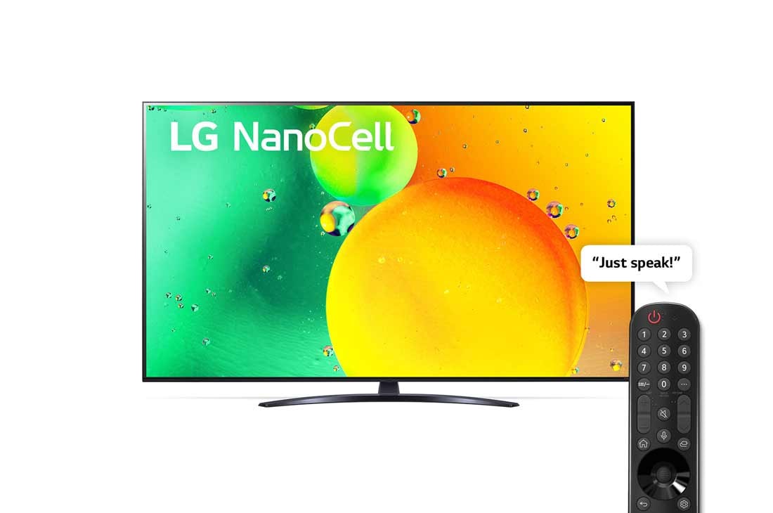 LG NANO79 Smart TV Resolution 4K 75 pouces, Une vue avant du téléviseur LG NanoCell, 75NANO796QA
