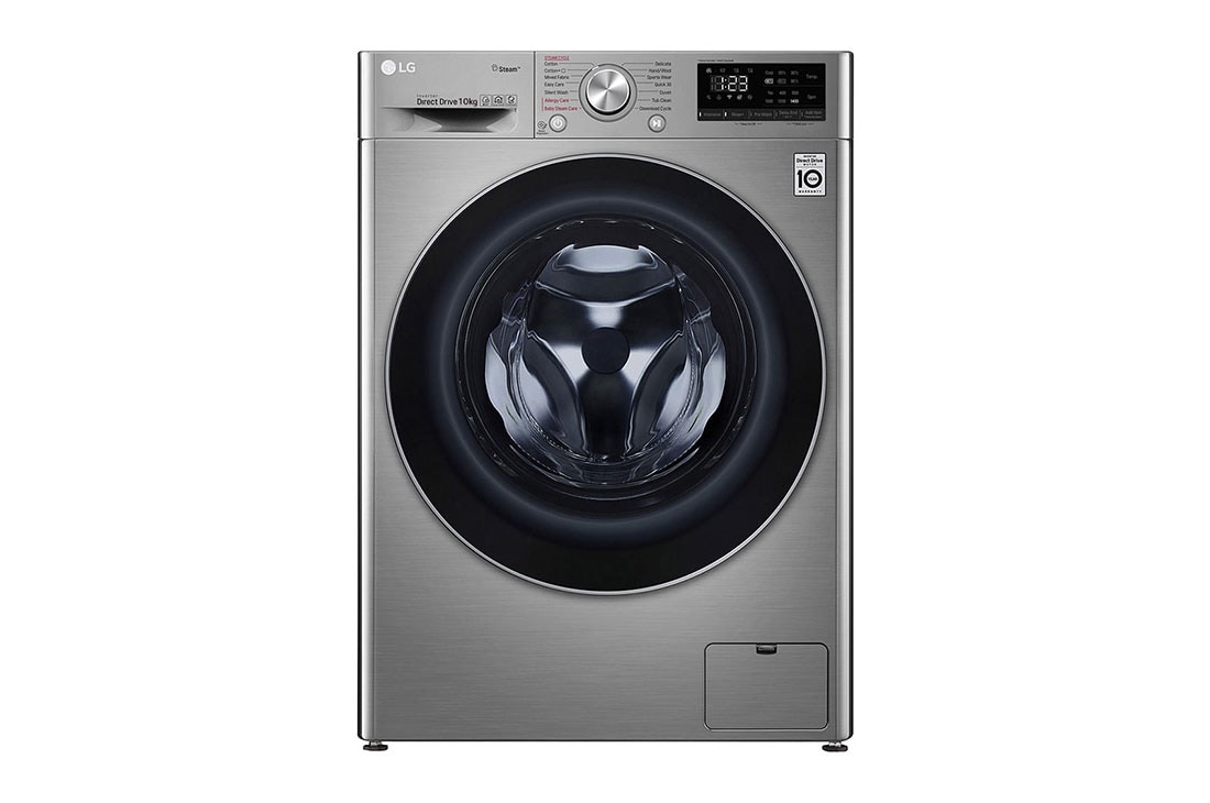 LG 10kg | Front Load Washer | AI DD™ | Steam™ | ThinQ™,  LG F4V5RYP2T 10 kg Front View, F4V5RYP2T