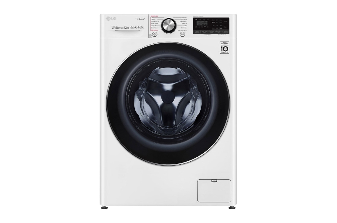 LG F4V9BWP2W Washing Machine: Efficient & Reliable, LG F4V9BWP2W 12kg Front View, F4V9BWP2W