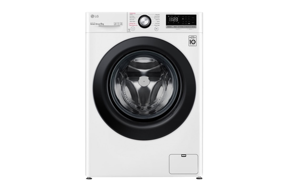 LG F4V5RGP2T Washing Machine: Advanced Laundry Care, Front (Without Top), F4V3TNP6WE
