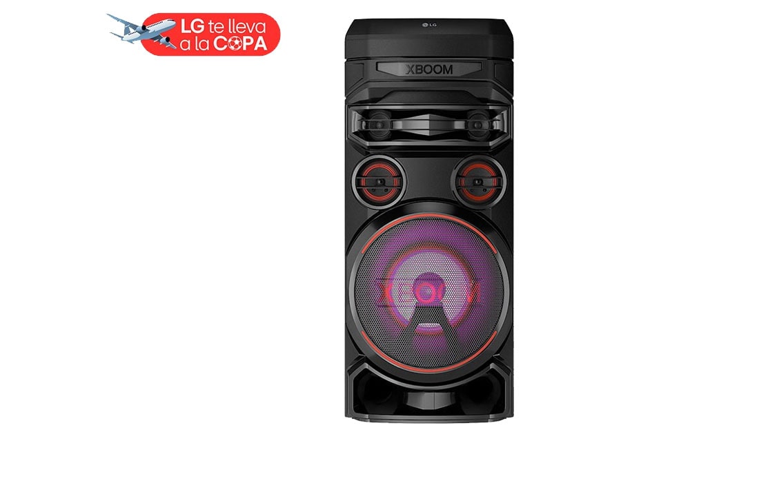 LG Torre de sonido LG XBOOM RNC7 | Karaoke Star | Potenciador de bajos | Doble salida de medios | DJ App y DJ Pad | Super Bass Boost | Multi Bluetooth, vista frontal, RNC7