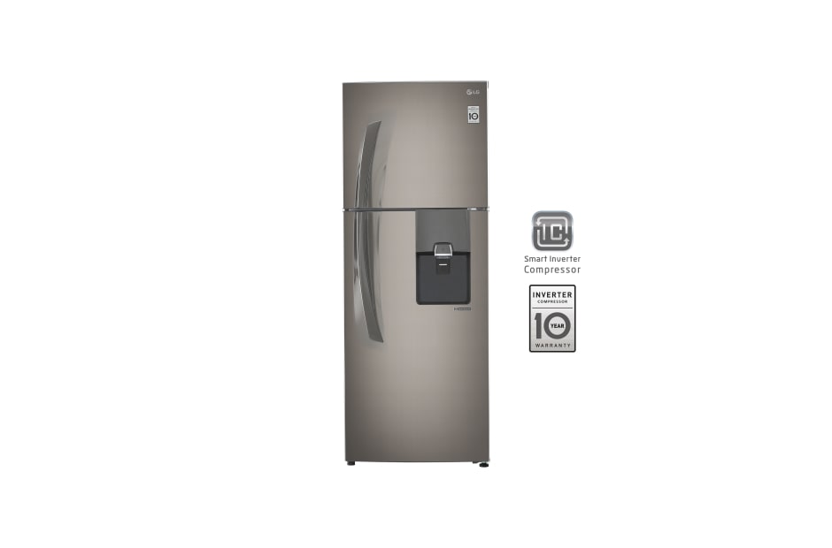 LG Refrigeradora Top Freezer de 345 litros con Compresor Inverter y 10 años de garantía en Compresor, GT40WGP
