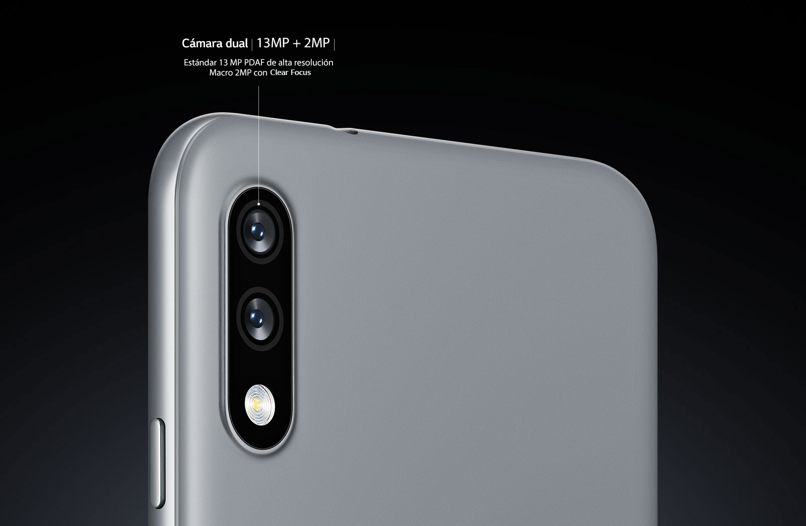 Vista trasera de un smartphone que muestra dos cámaras