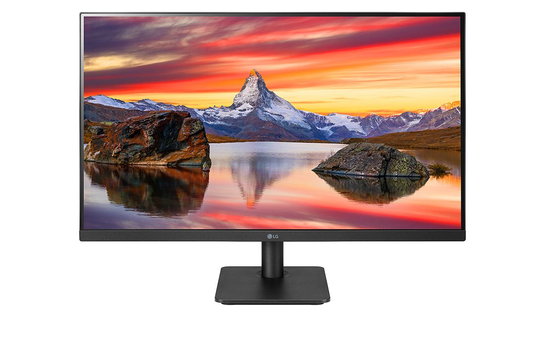 LG 27'' IPS Full HD monitor 3-külgse praktiliselt ääristeta disainiga, eestvaade, 27MP400P-B