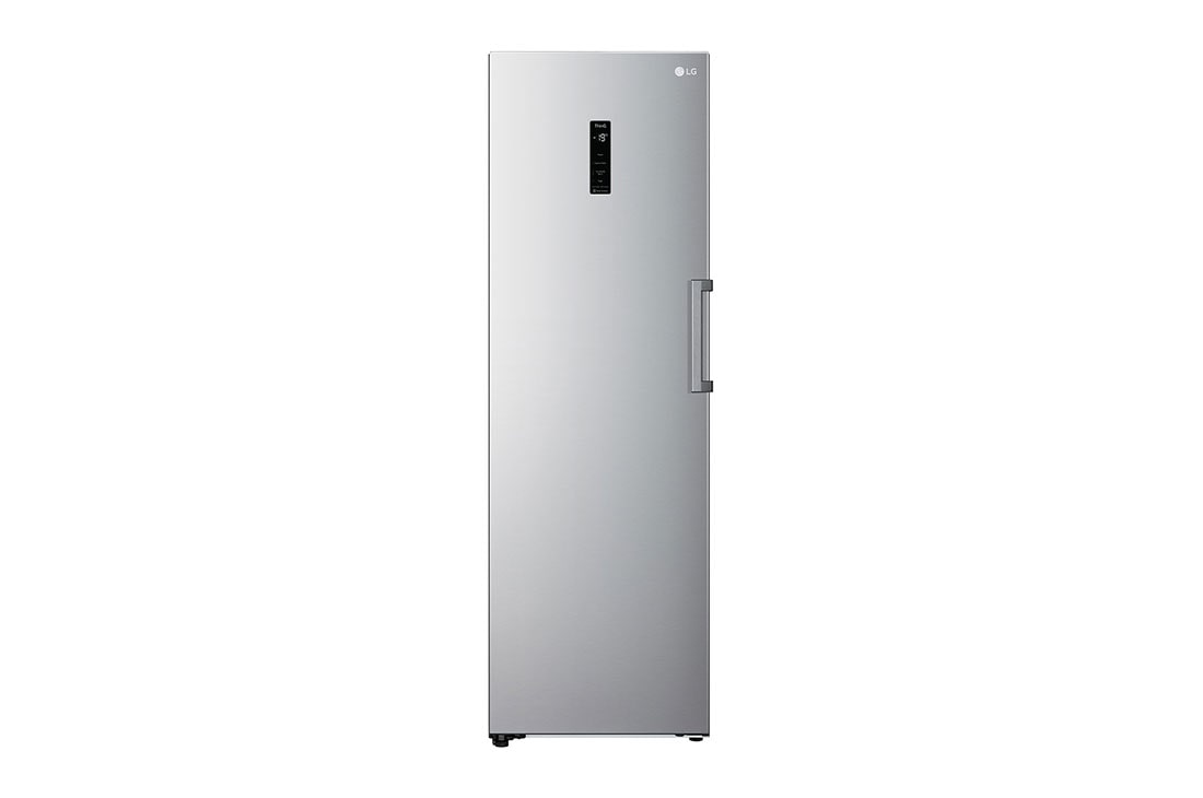 LG Twins Freezer, 324 L, Cubic Feet 11, Smart Inverter Compressor, Easy open handle, 7 drawers, Silver, Front view, GC-B414ELFM