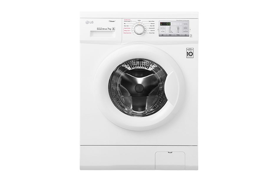 LG 7KG Steam Washing Machine White Knob, FH2G7QDY0
