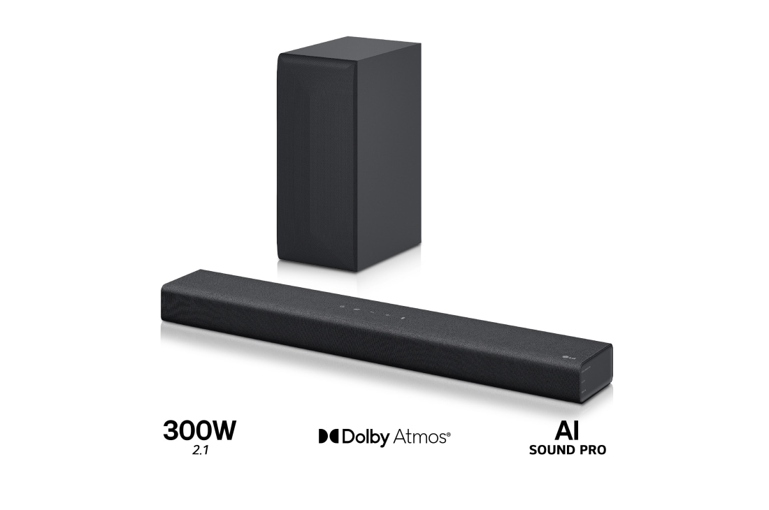 LG Barra de sonido Inteligente LG S60Q con 300W de potencia y 2.1 canales. Disfruta del Sonido envolvente del cine Dolby Atmos Virtual. Amplia conectividad con HDMI ARC Pass Through, Bluetooth, USB, entrada óptica y App Android / iOS. Completa tu televisor con una barra de sonido con ajuste perfecto pa, S60Q barra de sonido, S60Q
