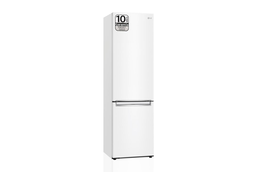 LG Frigorífico Combi Door Cooling+, 2m, Clasificación D, capacidad de 419l, Blanco, serie P-600, GBP62SWNGN vista ladeada, GBP62SWNGN