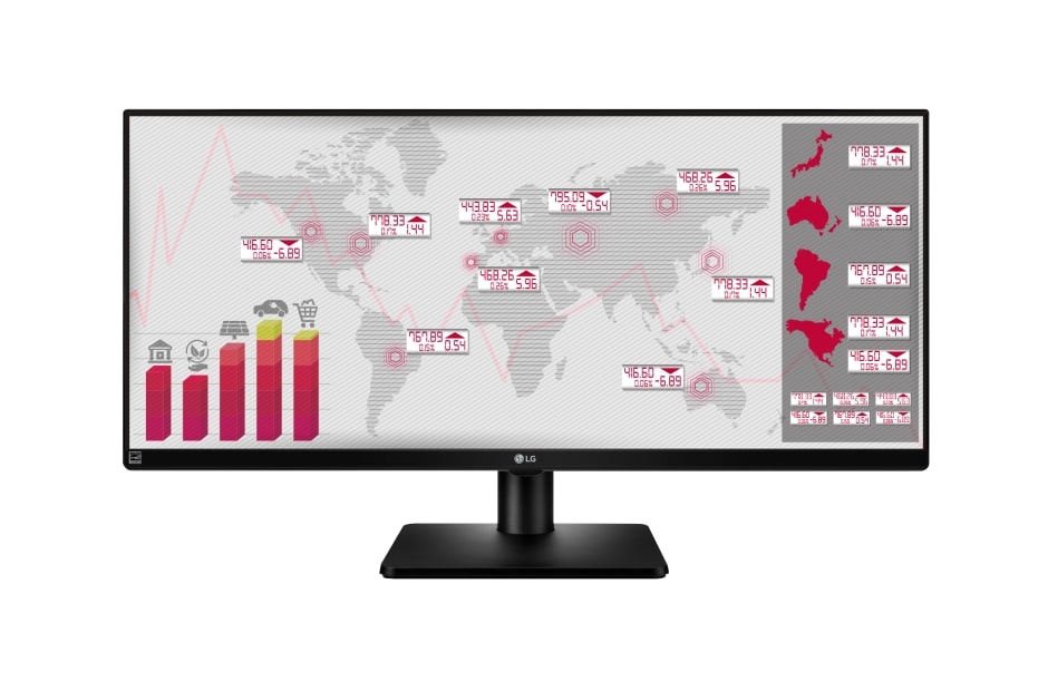LG Monitor IPS 21:9 de 72cm (29 pulgadas), resolución 2560x1080, división de la pantalla en 4 y regulable en altura, G, 29UB67-B