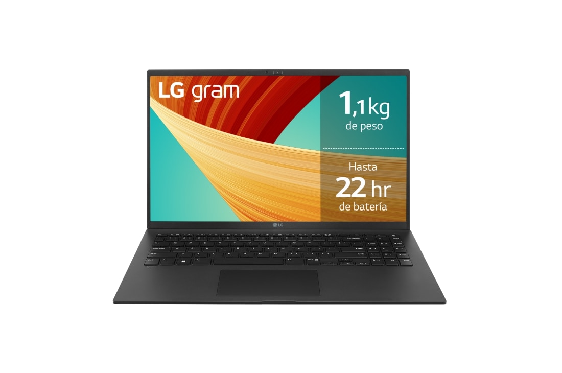LG gram 15Z90R/ Windows 11 Home/ i7 /16GB/ 512GB SSD/ 1,14Kg /22h, 15Z90R-G.AA75B vista frontal, 15Z90R-G.AA75B