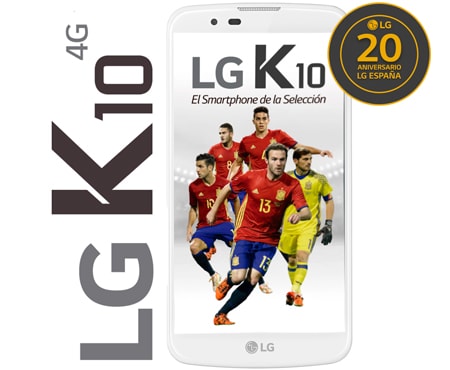 LG Smartphone con pantalla HD de 13.46cm/5.3'' con tecnología IPS LCD, con cámara 13MP, color blanco, cristal curvo y diseño redondeado con una trasera rugosa para un mejor agarre y un frontal de tacto más suave, K10-LGK420N-WH