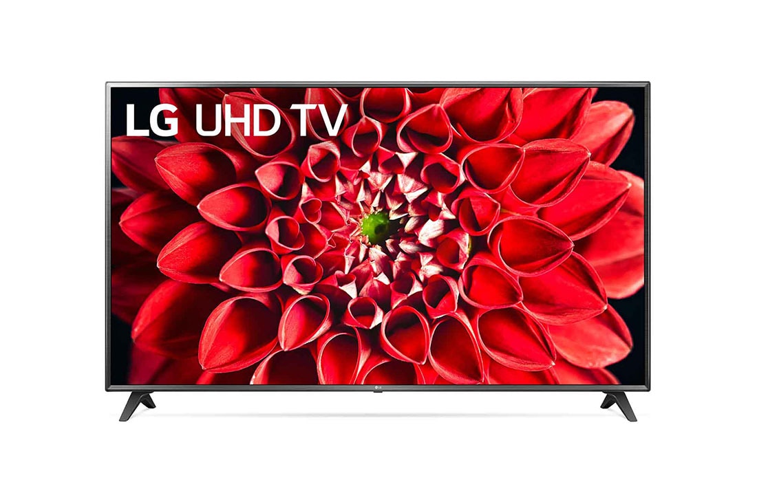 LG 75UN71006LC SMART TV UHD 4K - Smart TV con Inteligencia Artificial, 189cm (75''), Procesador Inteligente Quad Core, HDR 10 Pro, HLG, Sonido Ultra Surround, LED [Clase de eficiencia energética G], vista frontal con imagen de relleno, 75UN71006LC