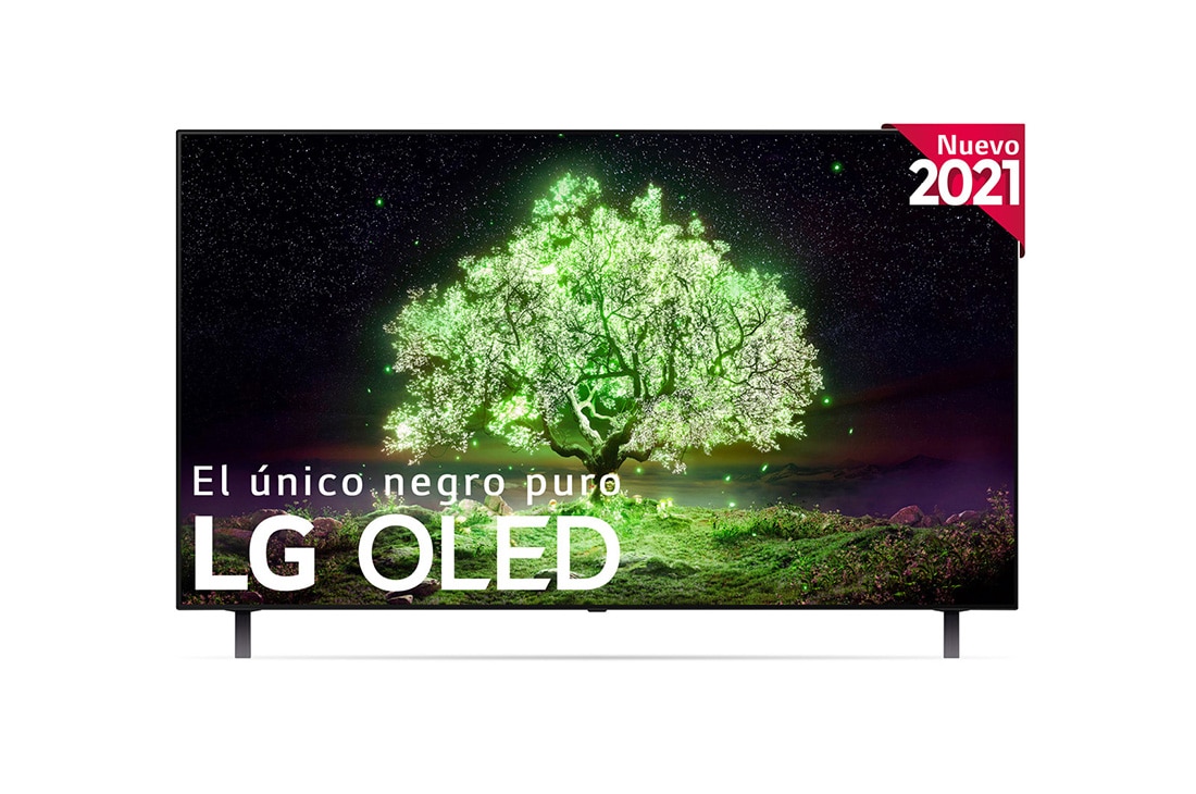 LG 4K OLED, SmartTV webOS 6.0, Procesador Inteligente 4K α7 Gen4 con AI, HDR Dolby Vision, DOLBY ATMOS [Clase de eficiencia energética G], vista frontal, OLED55A16LA