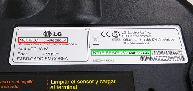 LG-pegatina-numero-serie-modelo-hombot-robot-aspirador