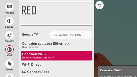 conectar tv lg a internet por wifi