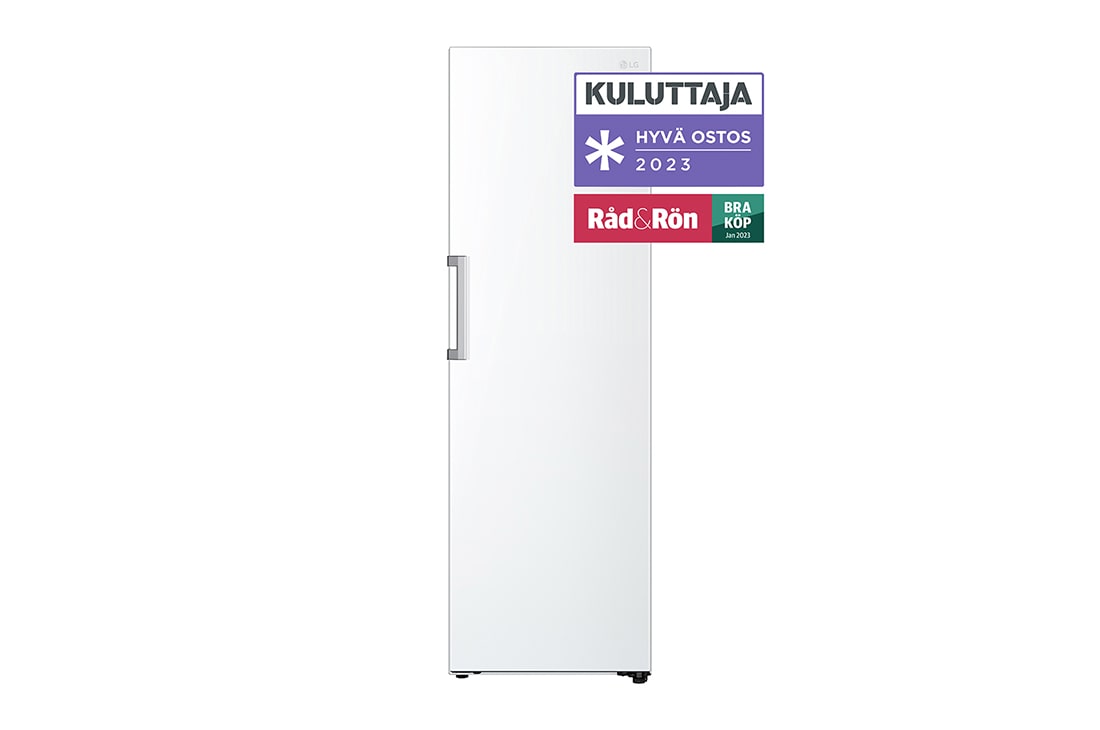 LG 386L Vapaasti seisova jääkaappi (Valkoinen) - Energialuokka E, Door Cooling™, LINEARCooling™, Moist Balance Crisper™, Etu, GLT51SWGSZ