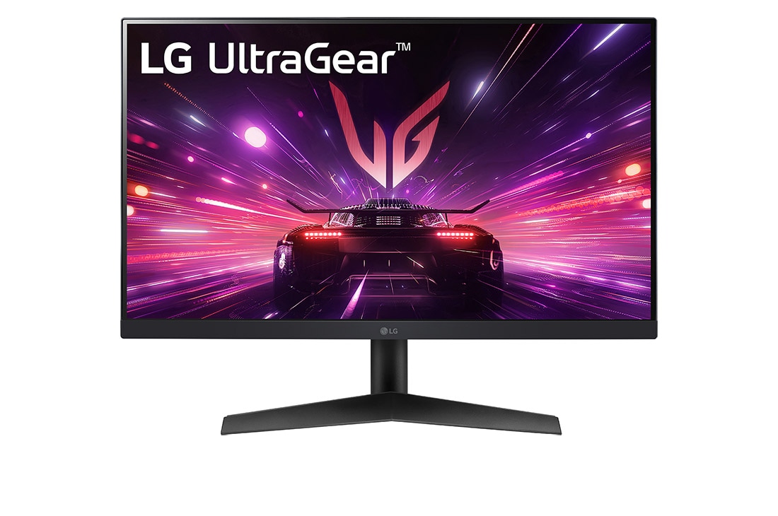 LG 24” UltraGear™ Full HD IPS -pelinäyttö | 180Hz, IPS 1ms (GtG), HDR10, kuva edestä, 24GS60F-B