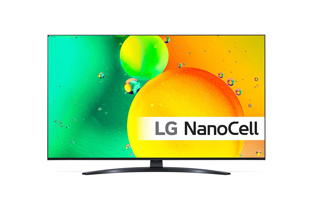 LG 43'' NANO 76 - NanoCell 4K Smart TV - 43NANO766QA, LG NanoCell TV edestä, 43NANO766QA