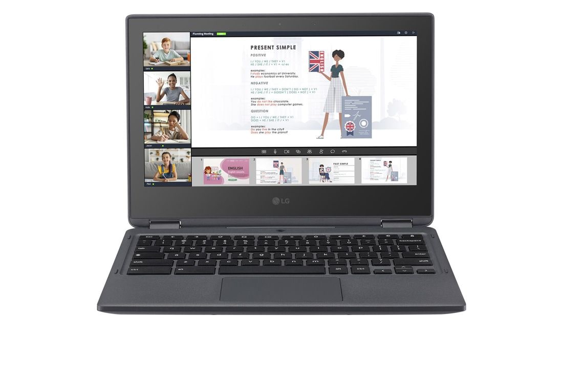 LG Chromebook with 360˚Touch Display and ChromeOS, Front view with keyboard, 11TC50Q