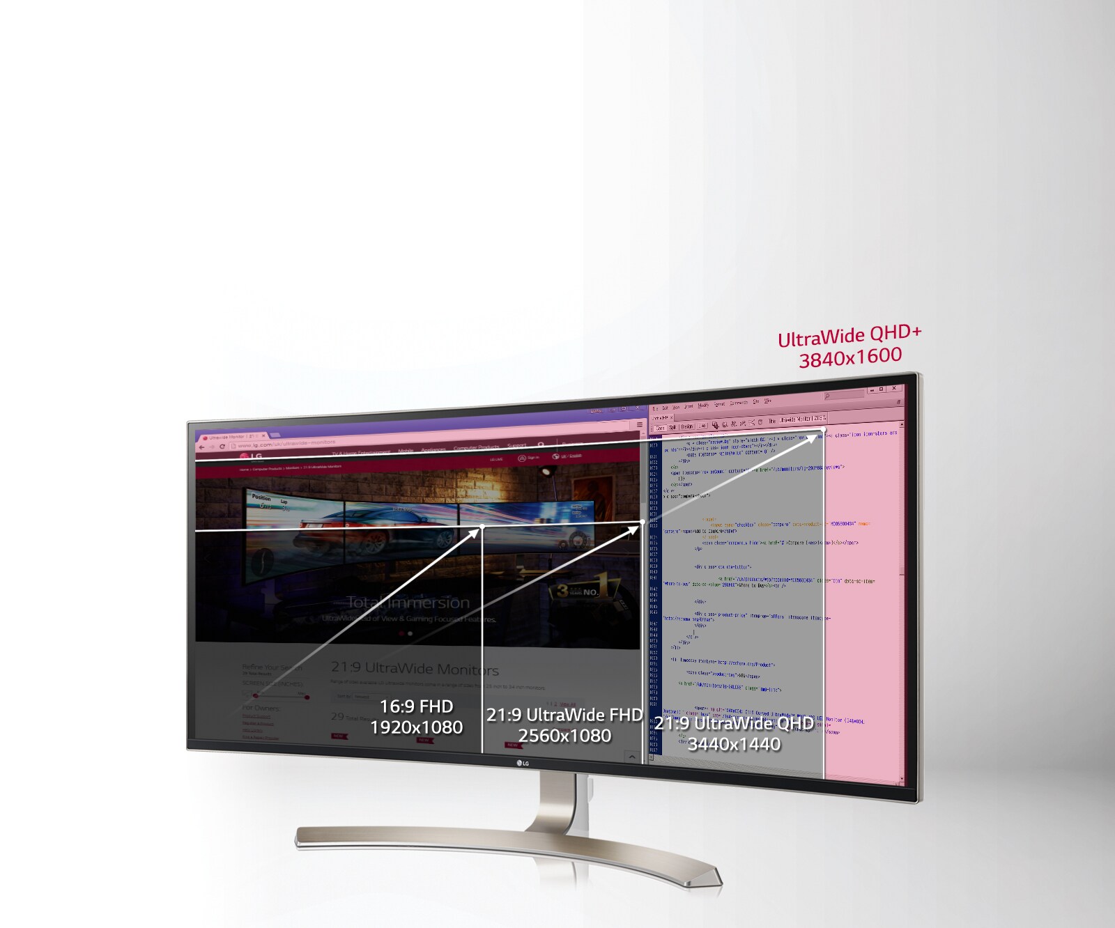 Γρήγορο Multitasking σε ανάλυση 3840 x 1600 QHD+