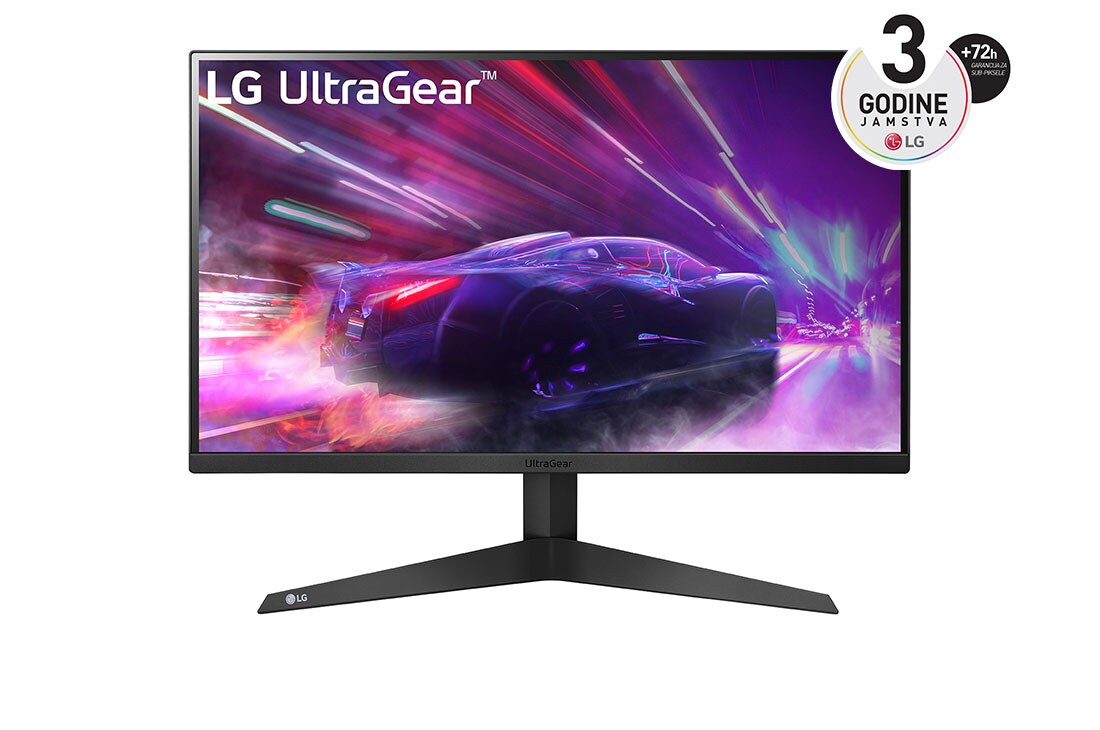 LG 24” UltraGear™ Full HD gamer monitor, prikaz prednje strane, 24GQ50F-B