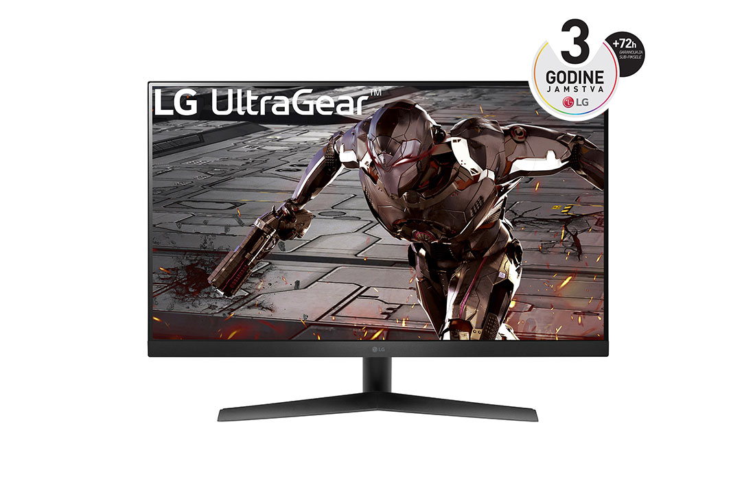 LG Monitor za videoigre UltraGear™ Full HD s 165 Hz, 1ms MBR od 31,5 inča i kompatibilan s tehnologijom G-SYNC® tvrtke NVIDIA®, prikaz prednje strane, 32GN50R-B