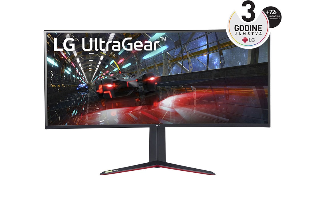 LG 37,5''  21:9  zakrivljen QHD Ultragear™ IPS gaming monitor s HDR10, AMD FreeSync™ (Premium Pro), 38GN950P-B