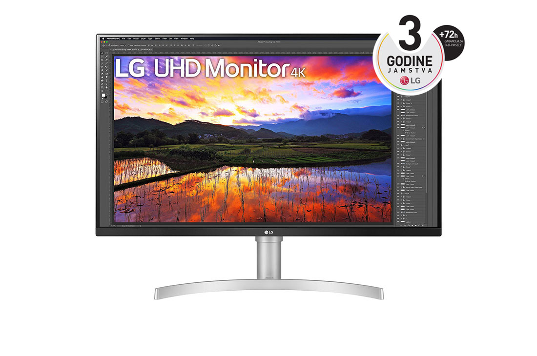 LG 31,5'' 4K UHD monitor s HDR 10, prikaz prednje strane, 32UN650P-W