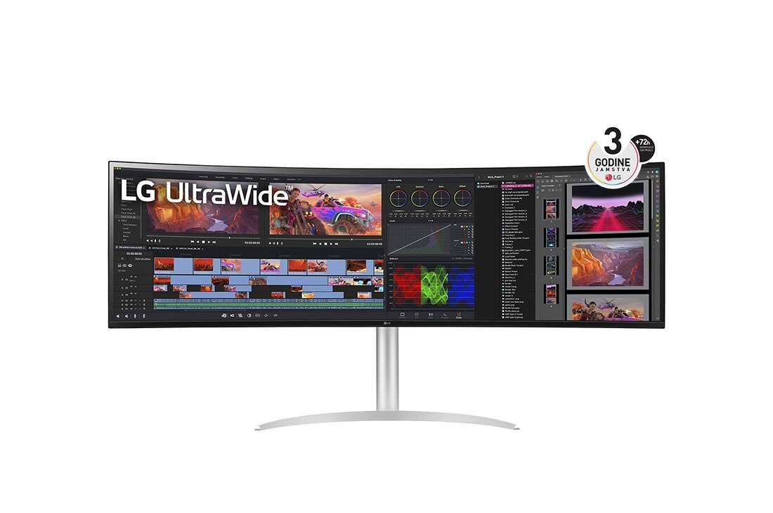 LG UltraWide™ Dual QHD Monitor, prikaz prednje strane, 49WQ95C-W