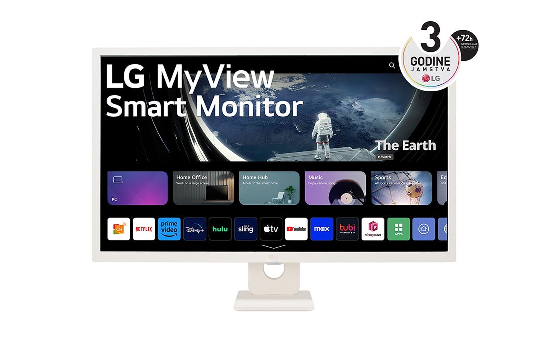 LG 32'' 16:9 omjer slike Smart monitor, prikaz prednje strane, 32SR50F-W