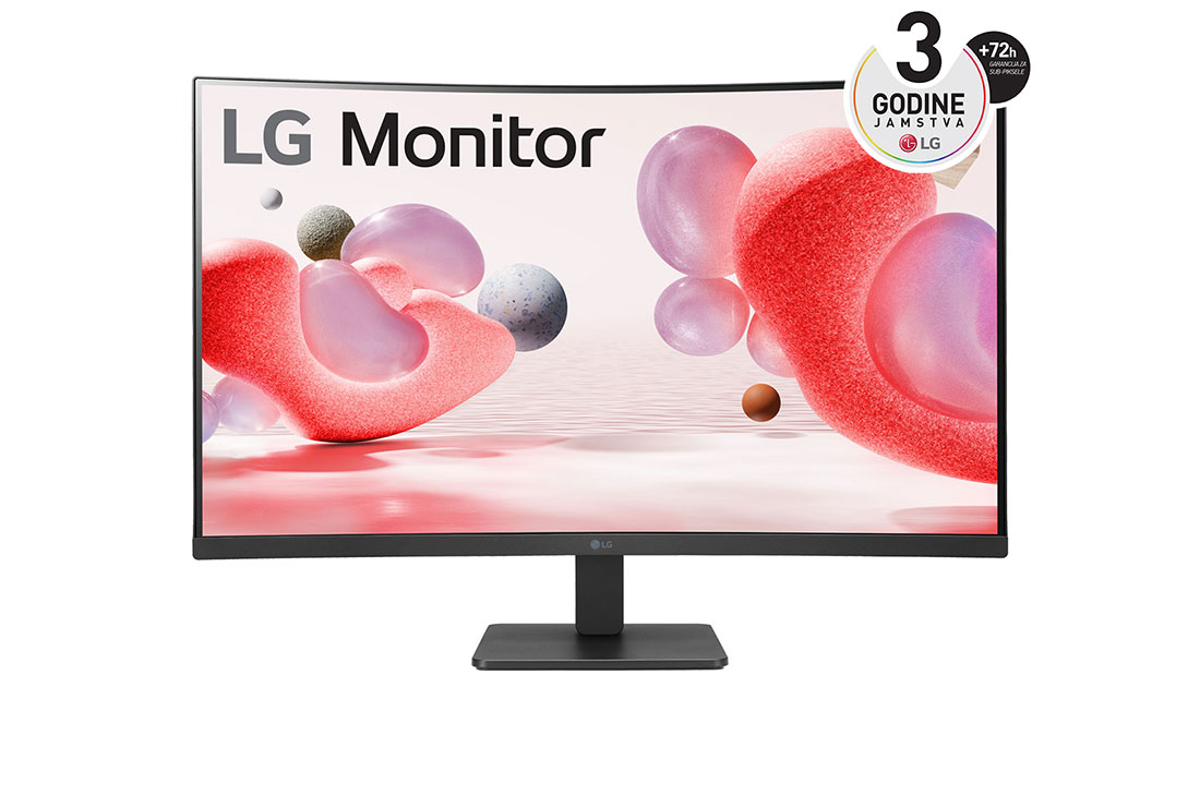 LG 32'' Full HD zakrivljeni monitor s brzinom osvježavanja od 100 Hz, prikaz prednje strane, 32MR50C-B