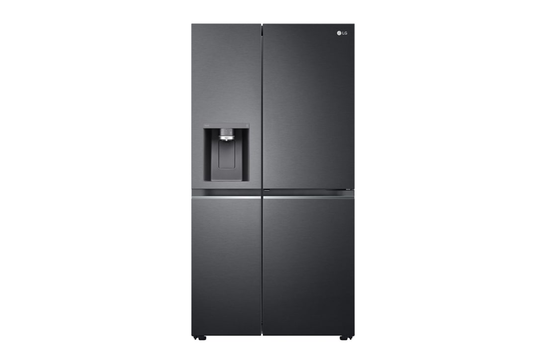 LG Door-in-Door™ Side-by-Side hűtőszekrény, DoorCooling⁺™ és ThinQ™ technológia, 635L kapacitás, Plumbing_Front, GSJV91MCAE